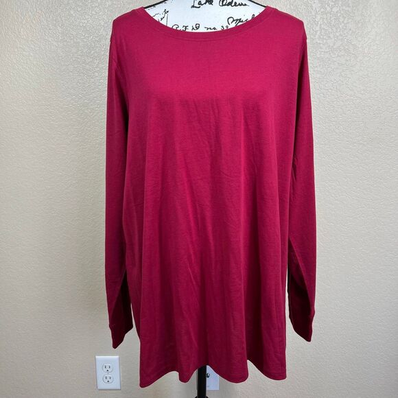 Torrid Dark Red Classic Fit T-Shirt Top  Long Sleeves Pullover Size 3(3X) causal - Picture 8 of 13